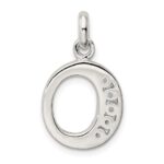 Sterling Silver White CZ Letter O Initial Pendant - Image 3