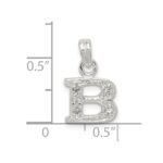 Sterling Silver CZ Letter B Initial Pendant - Image 3