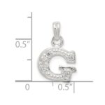 Sterling Silver CZ Letter G Initial Pendant - Image 4