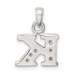 Sterling Silver CZ Letter K Initial Pendant - Image 3
