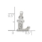 Sterling Silver CZ Letter L Initial Pendant - Image 4