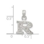 Sterling Silver CZ Letter R Initial Pendant - Image 4