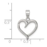 Sterling Silver Polished Fancy Open Heart Pendant - Image 4