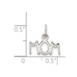 Sterling Silver Polished Mom Charm - Image 3