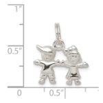 Sterling Silver Polished Boy and Girl Charm - Image 3