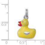Sterling Silver Rhodium-plated Enamel Duck Charm - Image 4