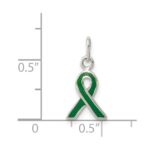 Sterling Silver Green Enameled Awareness Charm - Image 3