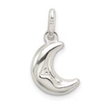Sterling Silver 3-D Half Moon Charm - Image 4
