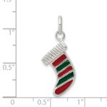 Sterling Silver Enameled Christmas Stocking Charm - Image 3