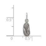 Sterling Silver Antiqued& Textured Flip Flop Children's Charm - Image 3