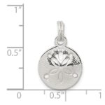Sterling Silver Rhodium-plated Polished Sand Dollar Charm - Image 3