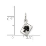 Sterling Silver Enameled Ace Of Spades Card Charm - Image 3