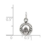 Sterling Silver Mini Antiqued Claddagh Charm - Image 3