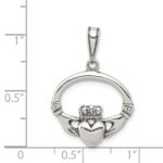Sterling Silver Antiqued Claddagh Pendant - Image 3