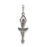 Sterling Silver Antiqued Ballerina Pendant - Image 4