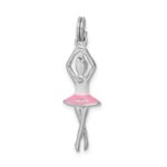 Sterling Silver Rhodium-platedEnamel Ballerina Charm - Image 3