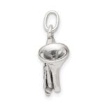 Sterling Silver Antiqued French Horn Charm - Image 2