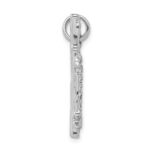 Sterling Silver Rhodium-platedPolished Flute Charm - Image 2