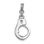 Sterling Silver Rhodium-platedPolished Movable Handcuffs Charm - Image 3