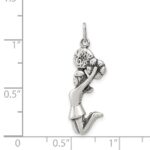 Sterling Silver Antiqued Cheerleader Charm - Image 3