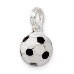 Sterling Silver Black & White Enameled Soccer Ball Charm - Image 5