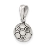 Sterling Silver Antiqued Soccer Ball Pendant - Image 5