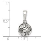 Sterling Silver Antiqued Soccer Ball Pendant - Image 3
