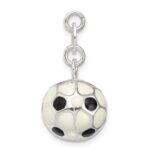 Sterling Silver Enameled Soccer Ball Charm - Image 2