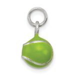 Sterling Silver Green Enameled Tennis Ball Charm - Image 2