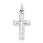 Sterling Silver Platinum-plated Cross Pendant