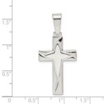 Sterling Silver Polished Cross Pendant - Image 3