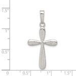 Sterling Silver Polished and Textured Cross Pendant - Image 3