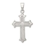 Sterling Silver Polished and Textured Cross Pendant
