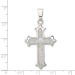 Sterling Silver Polished and Textured Cross Pendant - Image 3
