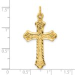 Sterling Silver Gold-tone Polished and D/C  Cross Pendant - Image 4