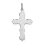 Sterling Silver Platinum-plated with Black Epoxy Cross Pendant - Image 4