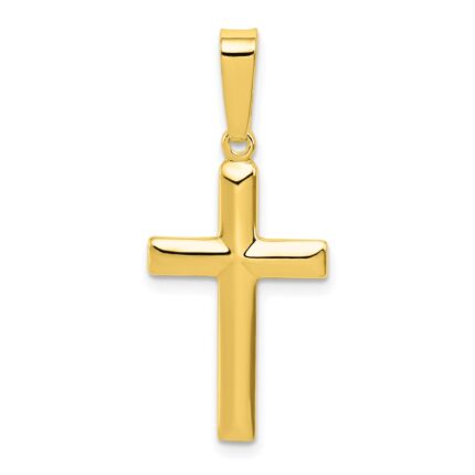 Sterling Silver Gold-tone Polished Cross Pendant