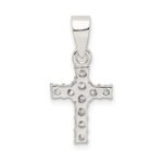 Sterling Silver CZ Cross Pendant - Image 4