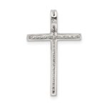 Sterling Silver Rhodium-plated Micro Pave Cross Pendant - Image 4