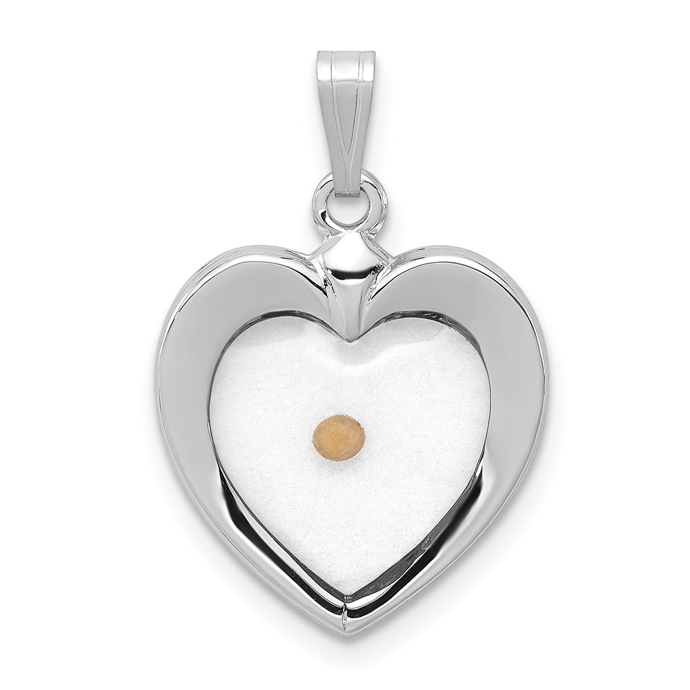 QC7398.jpg Sterling Silver Platinum-plated Large Heart with Mustard Seed Pendant - Image 1