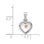 Sterling Silver Platinum-plated Small Heart with Mustard Seed Pendant - Image 4