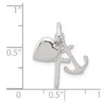 Sterling Silver Anchor & Heart Pendant - Image 3