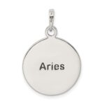 Sterling Silver Polished Antique Finish Aries Horoscope Zodiac Pendant - Image 4
