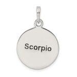 Sterling Silver Polished Antique Finish Scorpio Horoscope Zodiac Pendant - Image 4