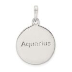 Sterling Silver Polished Antique Finish Aquarius Horoscope Zodiac Pendant - Image 4