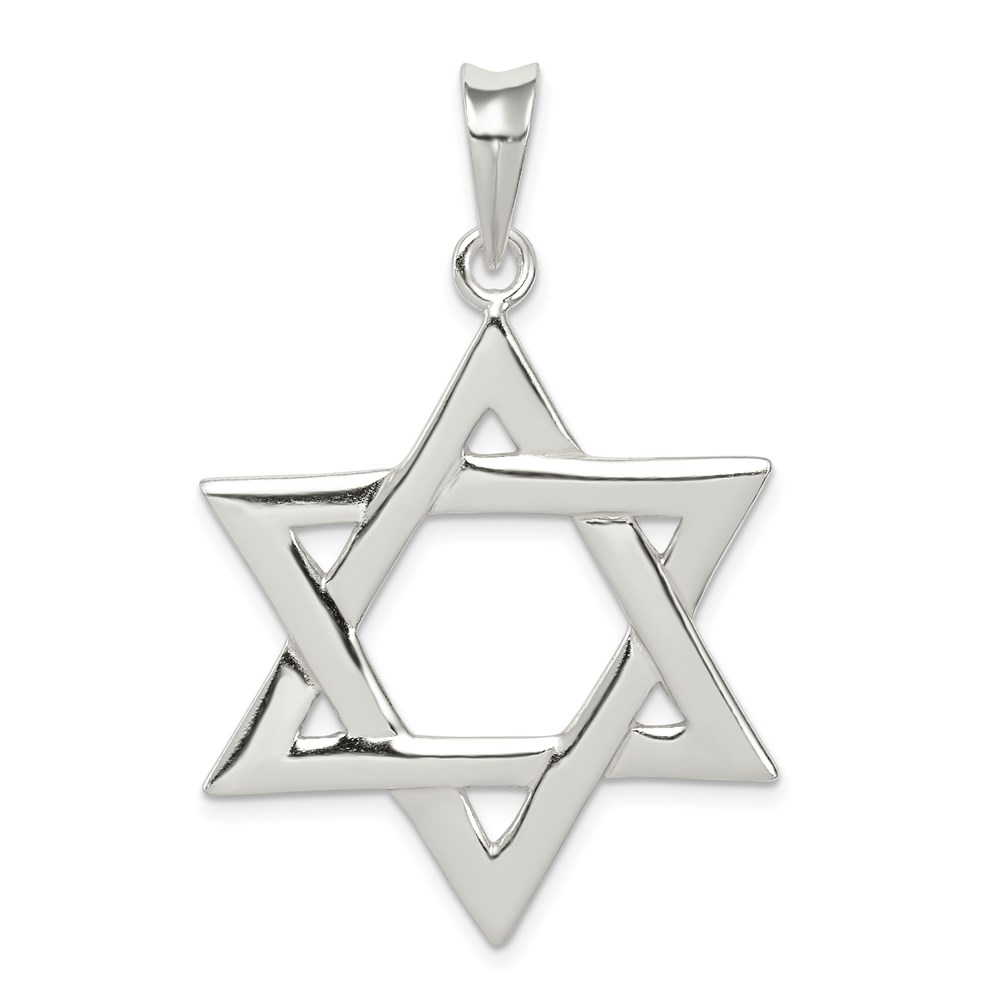 QC7432.jpg Sterling Silver Polished Star of David Pendant - Image 1