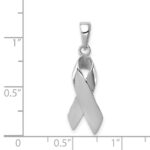 Sterling Silver Rhodium-plated Cancer Awareness Ribbon Charm - Image 3