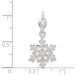 Sterling Silver Polished Snowflake Charm - Image 3