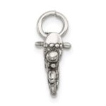 Sterling Silver Antiqued Motorcycle Charm - Image 2