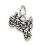 Sterling Silver Antiqued Motorcycle Charm - Image 5